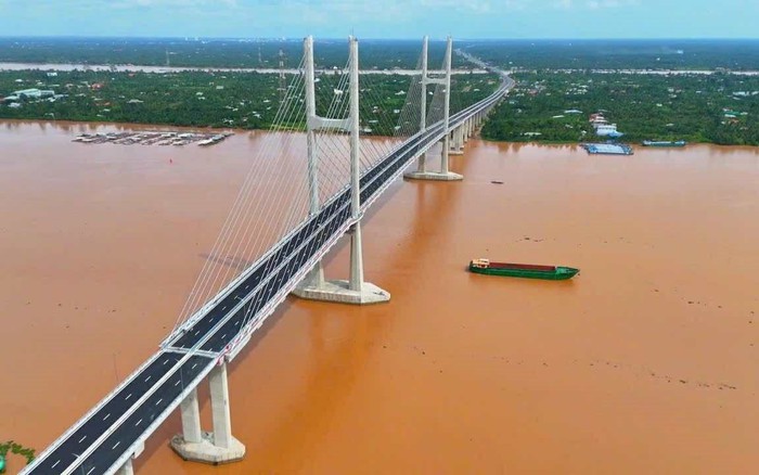 Vượt tiến độ 5 tháng, cầu Rạch Miễu 2 nối tỉnh Vĩnh Long và Đồng Tháp chính thức thông xe vào 19/8